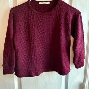 Chris & Carol Deep Burgundy Knit Top